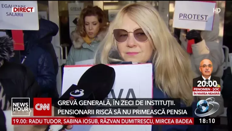 Pensionarii risca sa nu primeasca pensia. Greva generala, in zeci de institutii din Romania